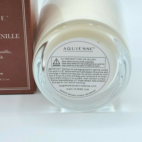 Aquiesse Luxury Scented Soy Candle SANDALWOOD VANILLE 6.5 oz New in Box - Picture 2 of 6